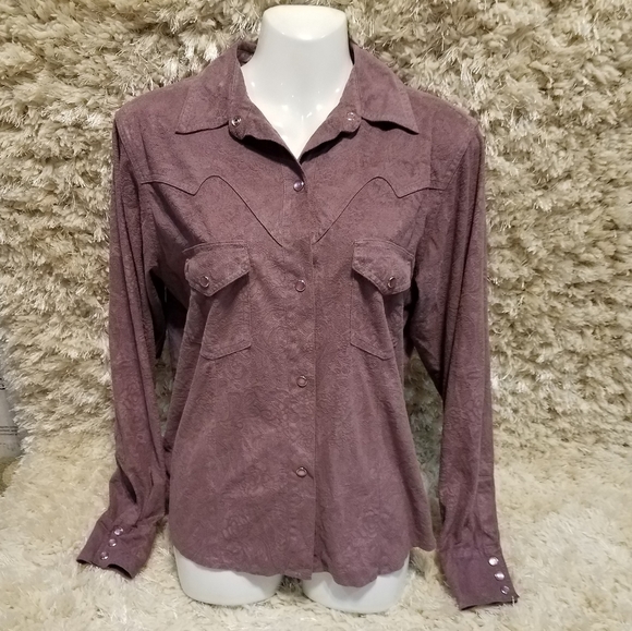 SUEDE Floral Embossed Top - Picture 1 of 11